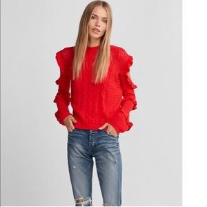 Express red ruffle sweater